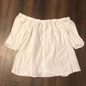Off the shoulder white blouse